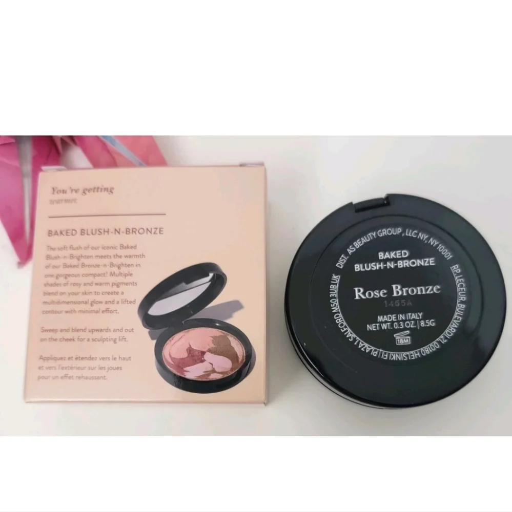 LAURA GELLER BAKED BLUSH-N-BRONZE MARBLEIZED 2-in-1 ROSE BRONZE 0.3 oz New - Picture 4 of 5